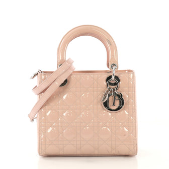 Christian Dior Lady Dior Handbag Cannage Quilt Patent Medium 42760/1