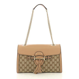 Gucci Emily Chain Flap Bag GG Canvas Medium 42778/1