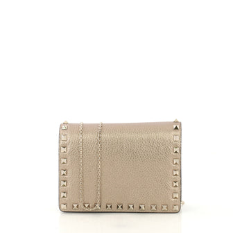 Valentino Model: Rockstud Pouch Crossbody Bag Leather Mini Brown 42788/17