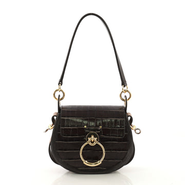 Chloe Model: Tess Bag Crocodile Embossed Leather Small Brown 42799/1