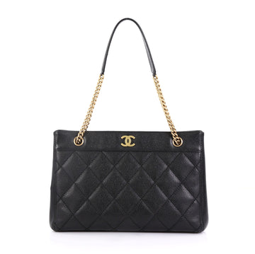Chanel Vintage Chain Tote Quilted Caviar Medium