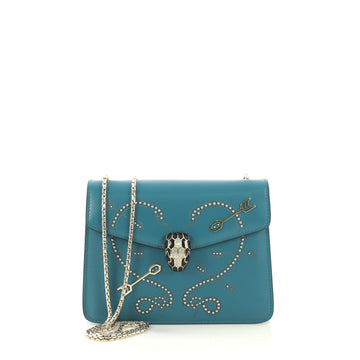 Bvlgari Serpenti Forever Shoulder Bag Embellished Leather Small