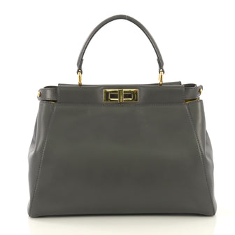 Fendi Peekaboo Bag Leather Regular - Designer Handbag - 42831/11