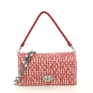 Miu Miu Crystal Clutch Matelasse Gingham Print Canvas Small - 42831/12