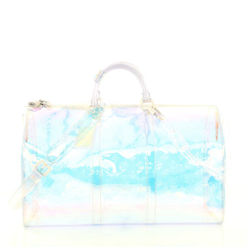 Louis Vuitton Keepall Bandouliere Bag Limited Edition Monogram Prism PVC 50