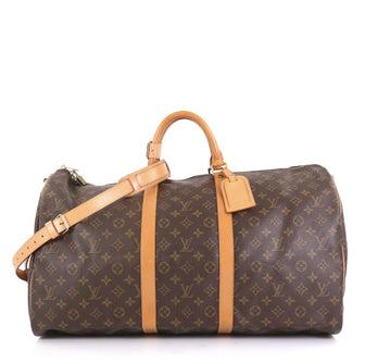 Louis Vuitton Keepall Bandouliere Bag Monogram Canvas 55 Brown 428318