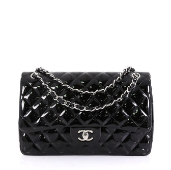 Chanel Classic Double Flap Bag Quilted Patent Jumbo - Rebag