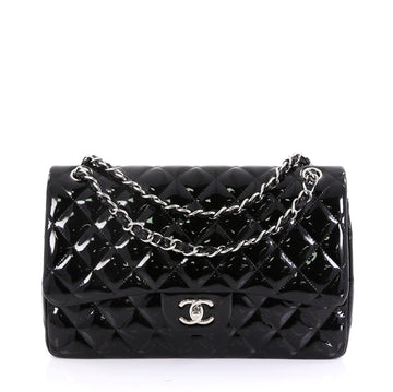 Chanel Classic Double Flap Bag Quilted Patent Jumbo
