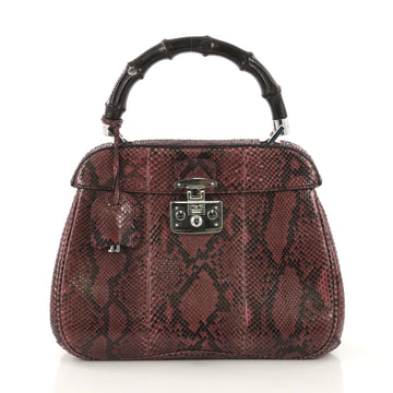 Gucci Lady Lock Bamboo Top Handle Bag Python Medium - Rebag