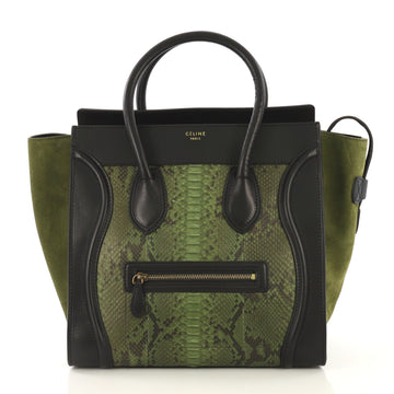 Celine Model: Luggage Handbag Python and Leather Mini Green 42858/8