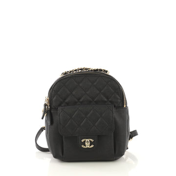Chanel CC Day Backpack Quilted Caviar Mini