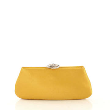 Chanel Camellia Clasp Clutch Satin with Crystals Small