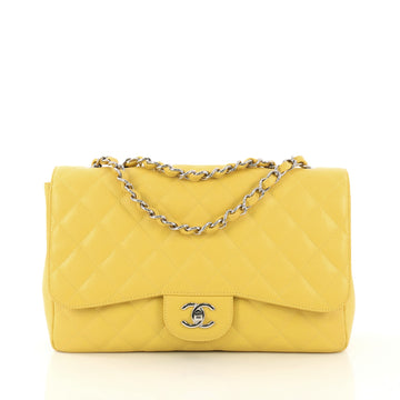 Chanel Classic Single Flap Bag Quilted Caviar Jumbo