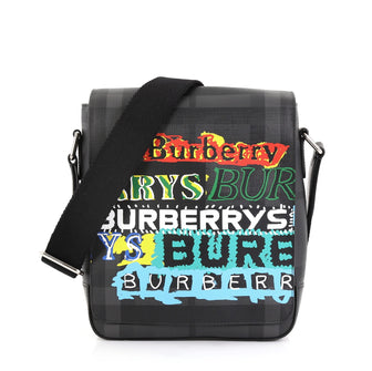 Burberry Model: Greenford Graffiti Crossbody Bag Smoked Check Coated Canvas Black 42872/21