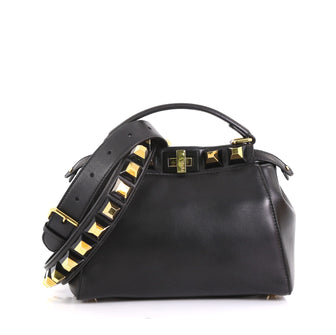 Fendi Peekaboo Bag Leather with Studded Detail Mini - Rebag