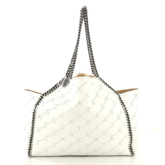 Stella McCartney Model: Falabella Reversible Tote Perforated Faux Leather Large White 42873/24