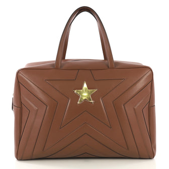 Stella McCartney Model: Stella Star Overnight Duffle Quilted Faux Leather Brown 42873/26