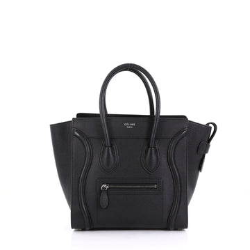 Celine Luggage Handbag Grainy Leather Micro