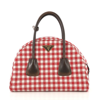 Prada Vichy Vintage Bowler Bag Jacquard Large - Rebag