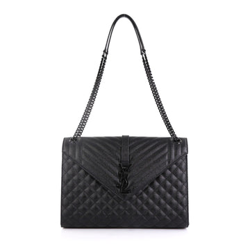 Saint Laurent Classic Monogram Envelope Satchel Quilted Leather Large 42927/1