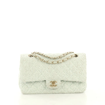 Chanel Vintage Classic Double Flap Bag Quilted Tweed Medium