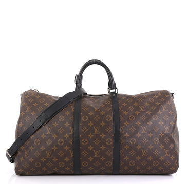 Louis Vuitton Keepall Bandouliere Bag Macassar Monogram Canvas 55