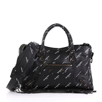 Balenciaga Logo City Classic Studs Bag Leather Small 42938/1