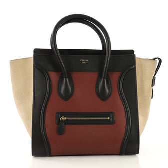 Celine Tricolor Luggage Handbag Leather Mini - 42960/2