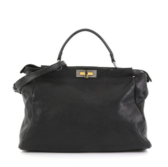 Fendi Peekaboo Bag Leather Regular Black 429631