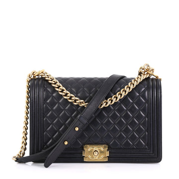 Chanel Boy Flap Bag Quilted Lambskin New Medium