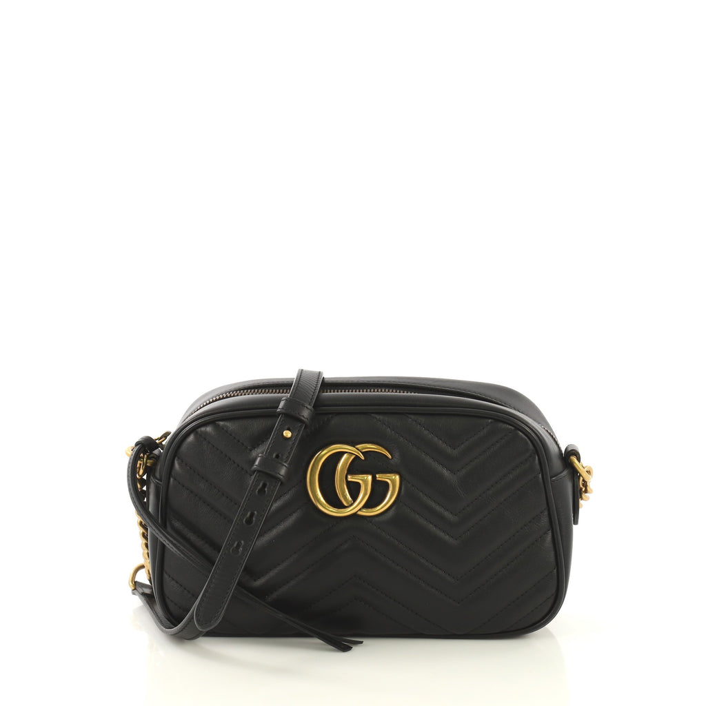 Gucci GG Marmont Shoulder Bag Matelasse Leather Small Black 429691
