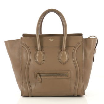Celine Luggage Handbag Smooth Leather Mini