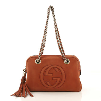 Gucci Soho Chain Zip Shoulder Bag Nubuck -42995/3