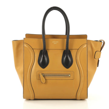 Celine Bicolor Luggage Handbag Leather Micro