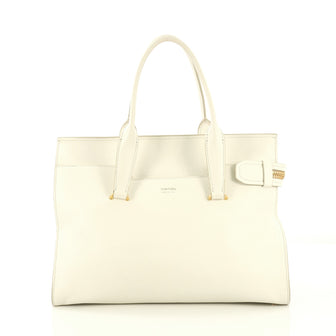 Tom Ford Big Zip Tote Leather Large White 4299610