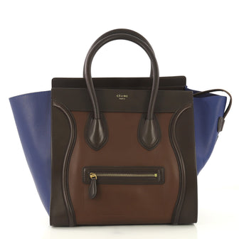 Celine Tricolor Luggage Handbag Leather Mini 