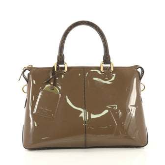 Louis Vuitton Miroir Handbag Vernis with Monogram Canvas Brown 429991