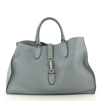 Gucci Jackie Soft Tote Leather Large Blue 429993