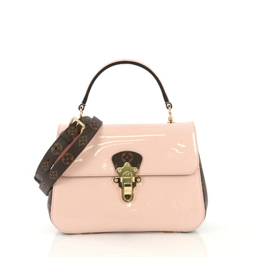 Louis Vuitton Cherrywood Handbag Vernis with Monogram Canvas PM