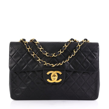Chanel Vintage Classic Single Flap Bag Quilted Lambskin Maxi