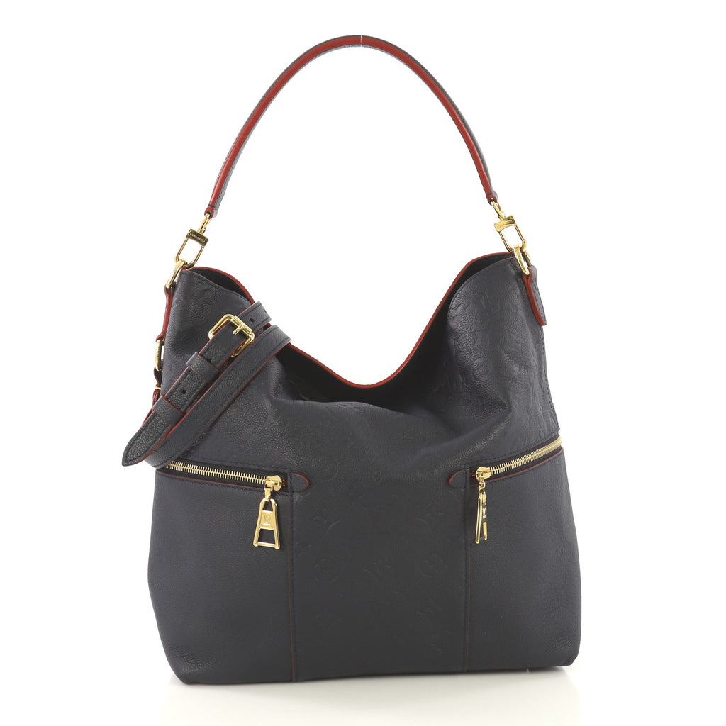 Louis Vuitton Melie Navy Leather Empreinte Hobo Bag , Monogram