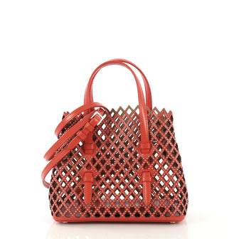 Alaia Studded Open Tote Laser Cut Leather Small 43010/1