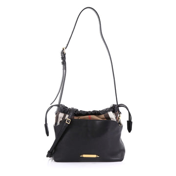 Burberry Little Crush Crossbody Bag Leather and House Check Canvas