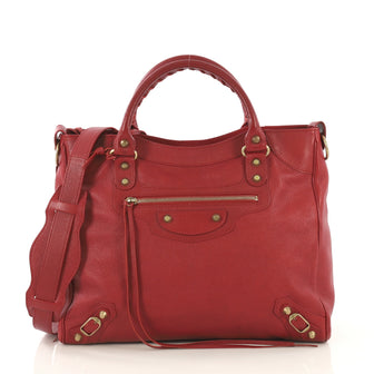 Balenciaga Model: Velo Classic Studs Bag Leather Medium Red  43041/1