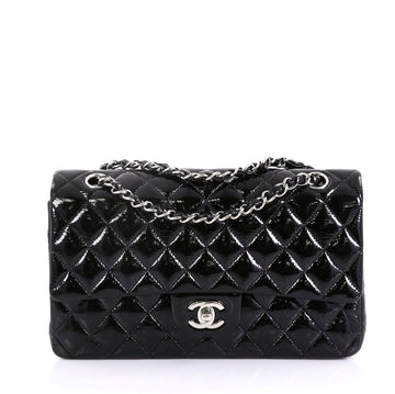 Chanel Vintage Classic Double Flap Bag Quilted Patent Medium