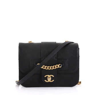 Chanel Front Chain Flap Bag Quilted Sheepskin Medium