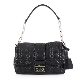 Christian Dior Model: New Lock Flap Bag Cannage Quilt Lambskin Small Black 43046/1