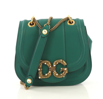 Dolce & Gabbana Amore Crossbody Bag Leather Small Green 430583