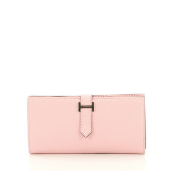 Hermes Bearn Wallet Chevre Mysore Long Pink 430701