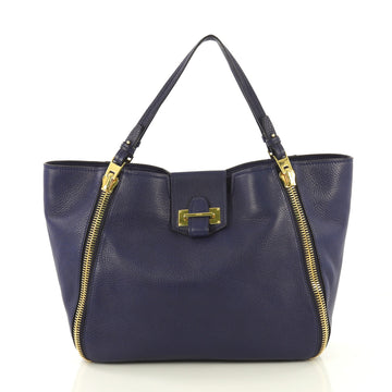 Tom Ford Sedgwick Zip Tote Leather Medium Blue 430708